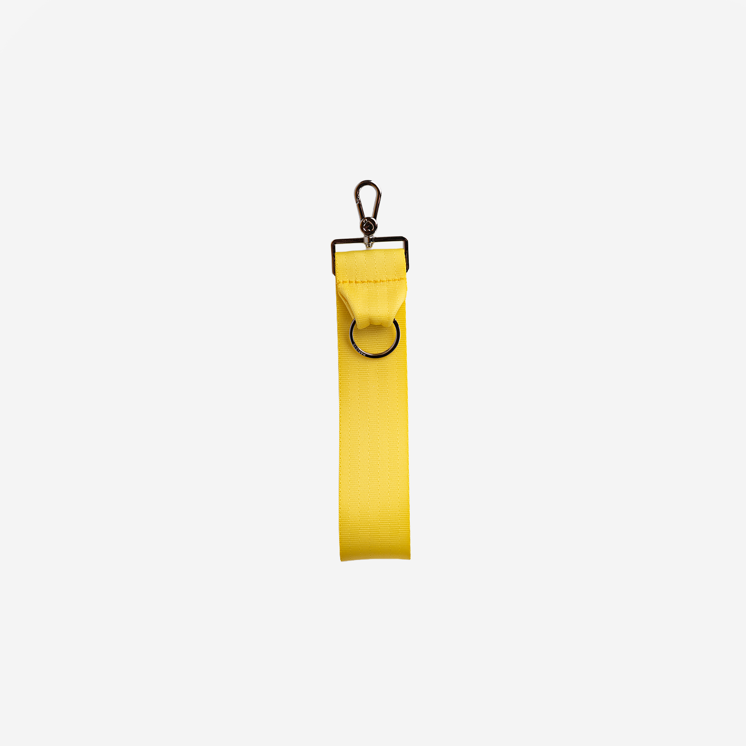 The front view of a 5 Panel Keychain in Lemon