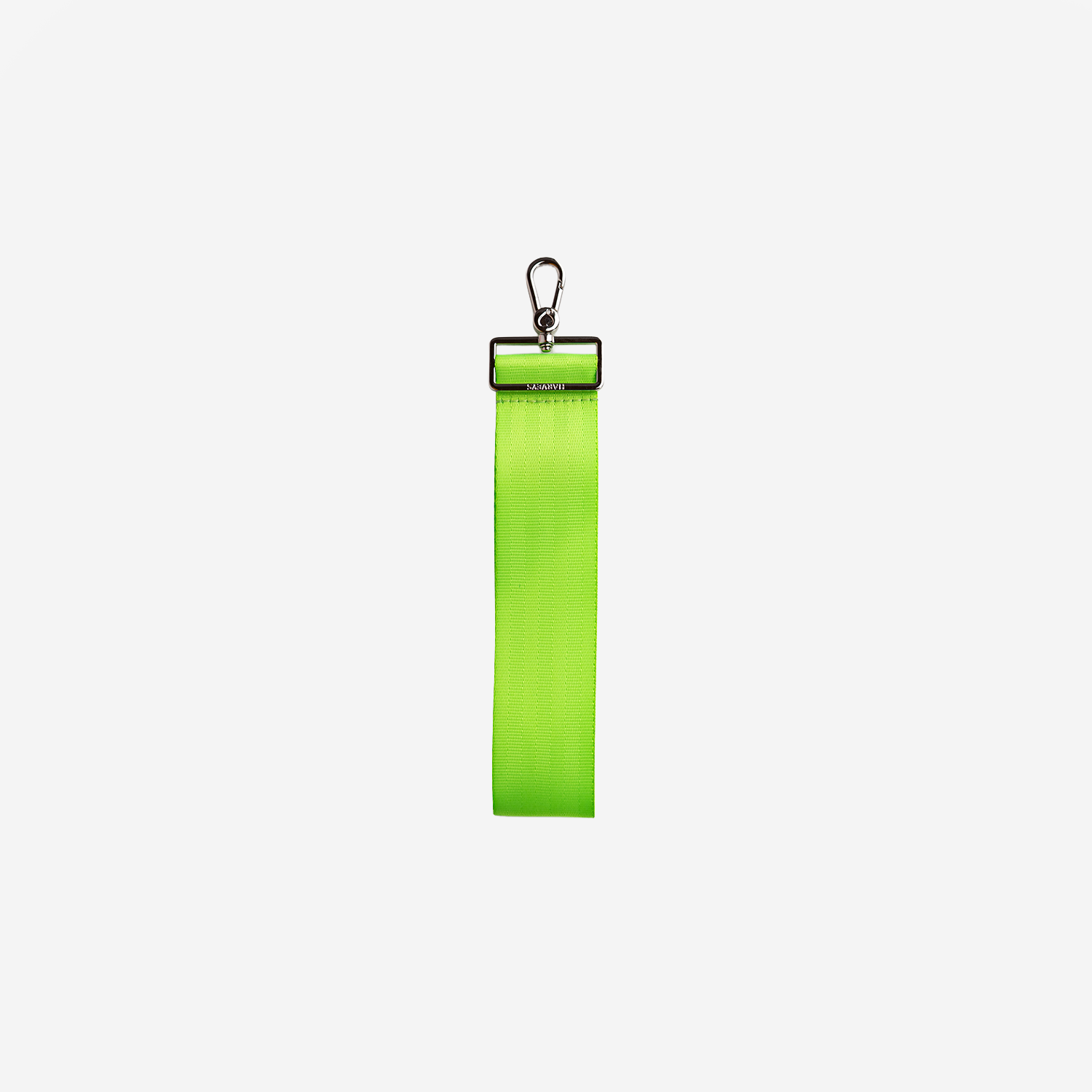 The back of a 5 Panel Keychain in Lime