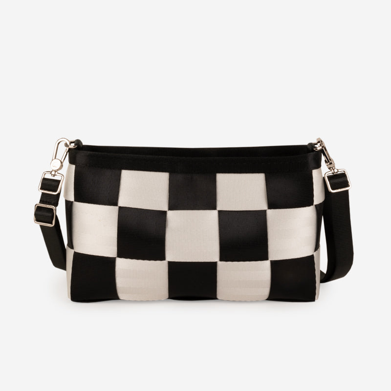Black and White Convertible Clutch Front View