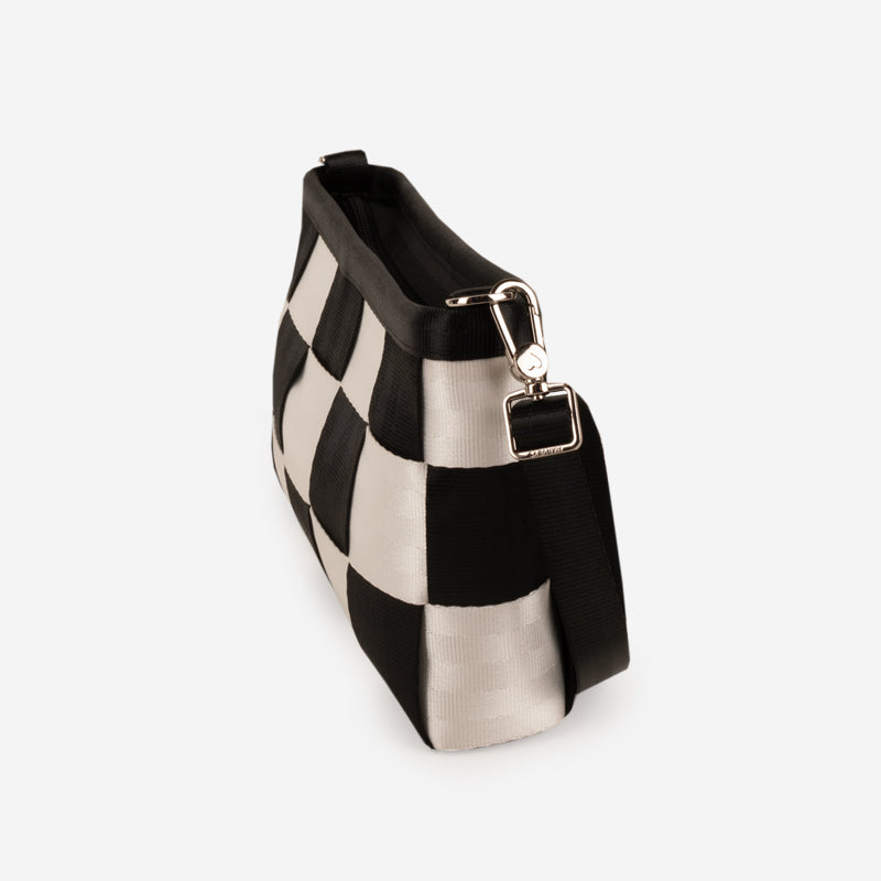 Black and White Convertible Clutch Side View