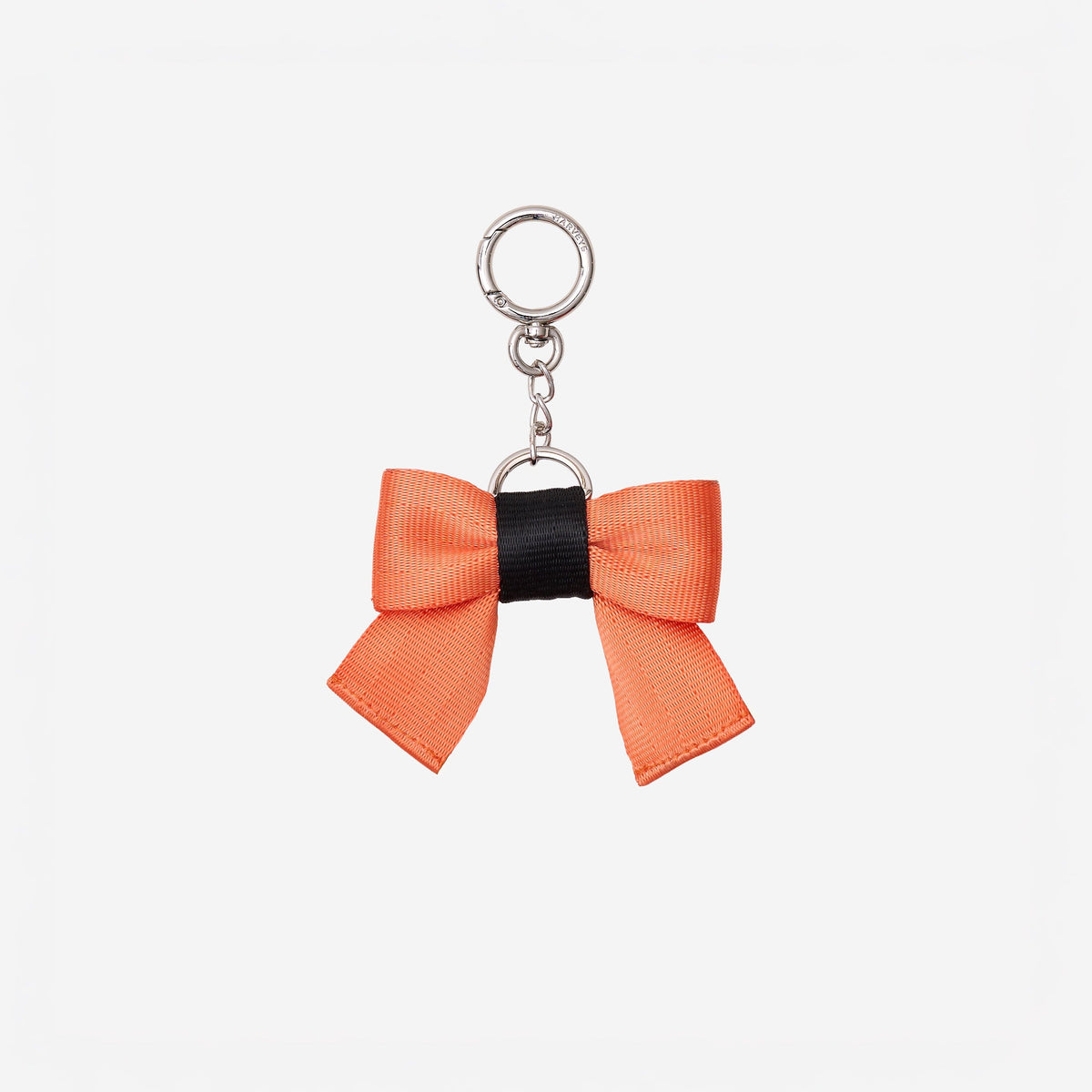 Front view of bow key charm Jack O' Lantern