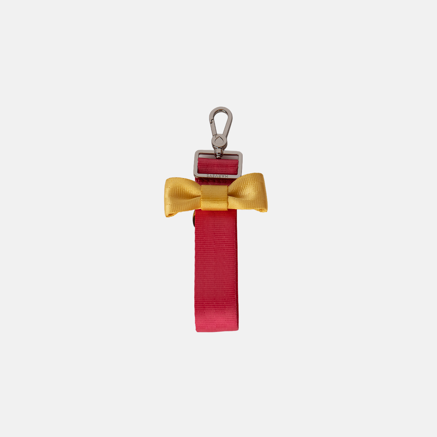 Front view of a Strawberry Lemonade Bow Keychain