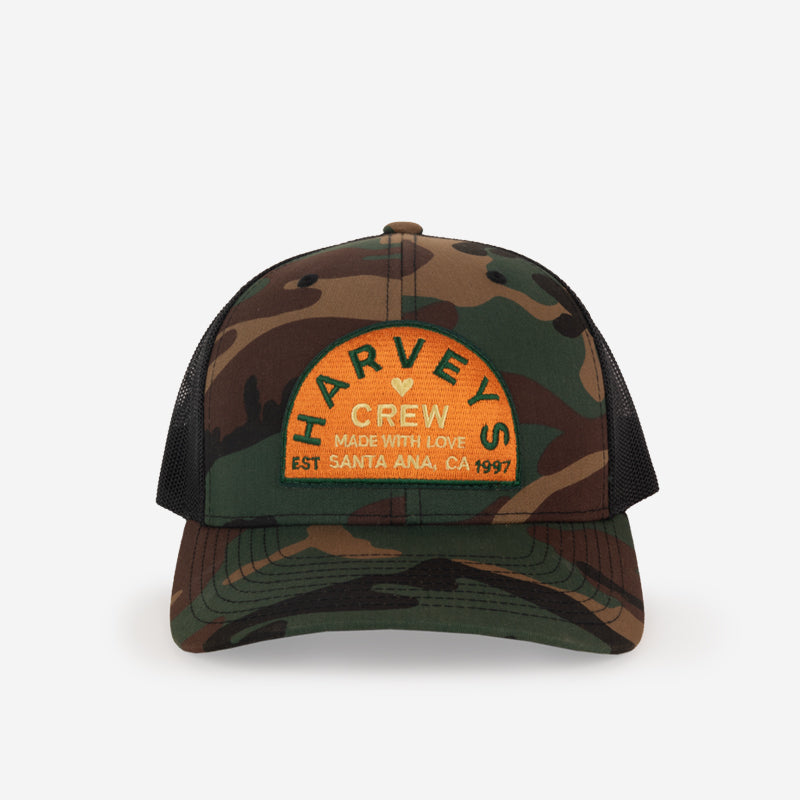 Trucker Hat / Camo + Orange