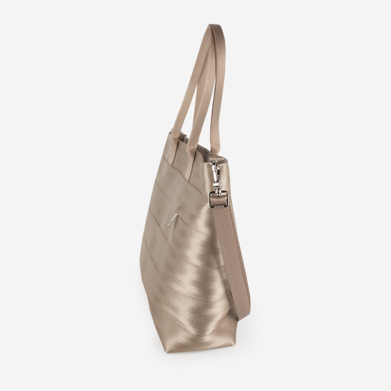 side view champagne mediumstreamline tote