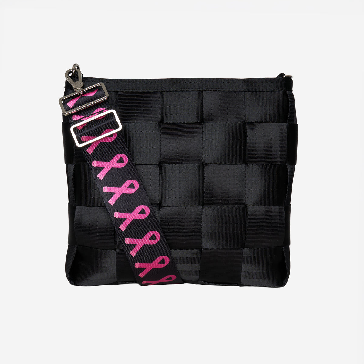 On bag view of The Pink Agenda Pink Ribbon 5 Panel Click N Carry