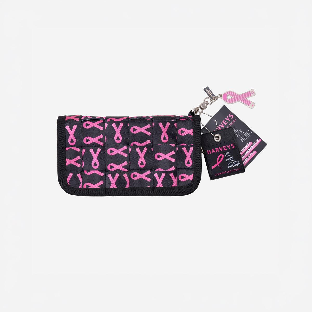 The front view of The Pink Agenda Pink Ribbon Full Wallet