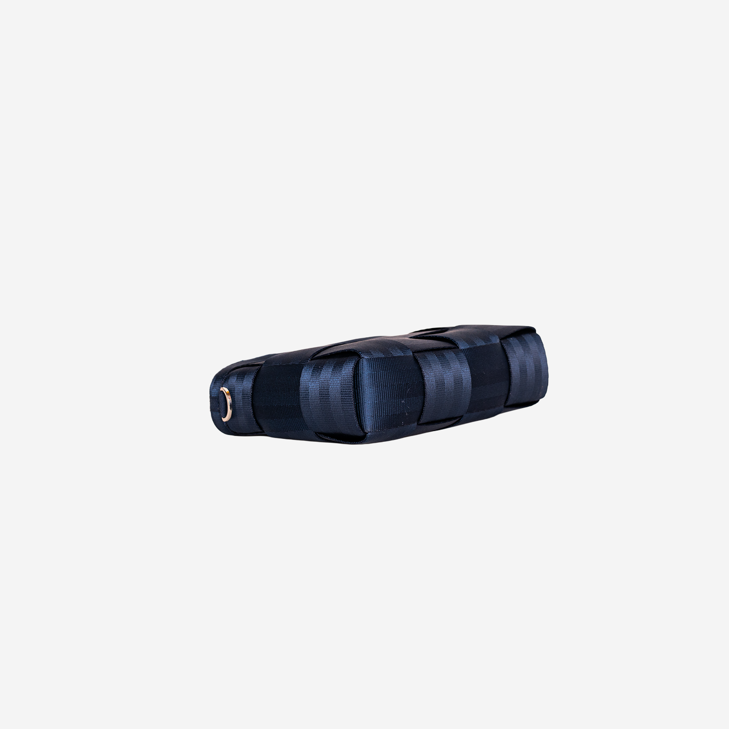 Bottom view of a Woven Petite Tote in Indigo