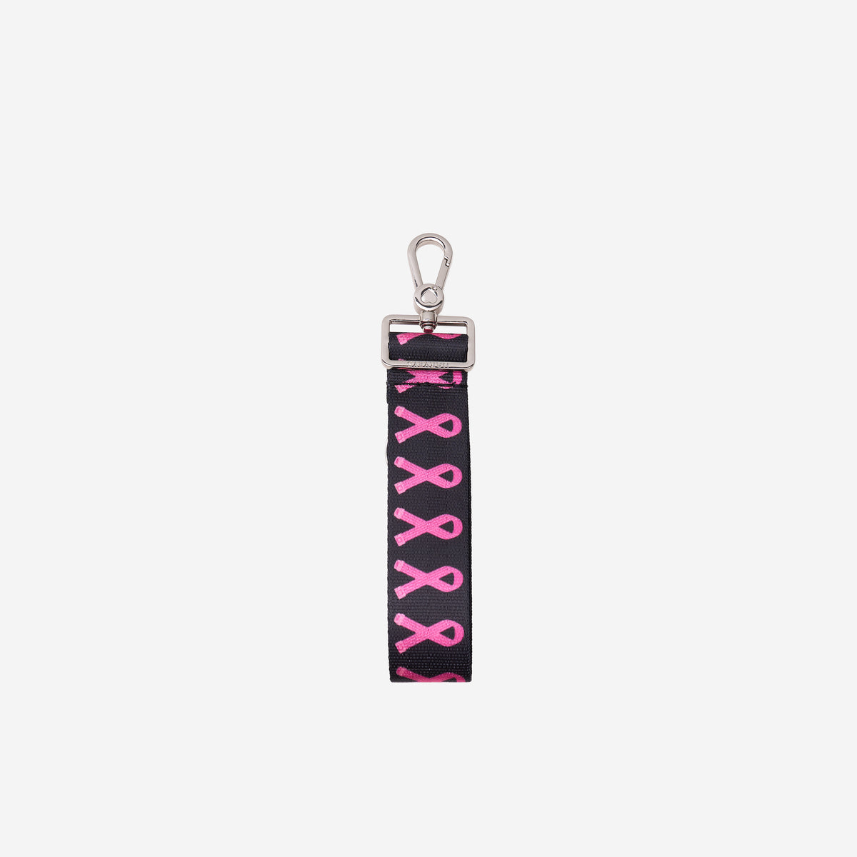 Front view of The Pink Agenda Pink Ribbon 4 Panel Keychain
