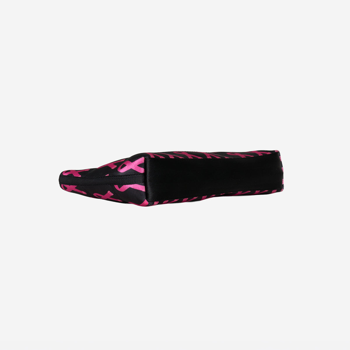 The bottom view of The Pink Agenda Pink Ribbon Large Makeup Case