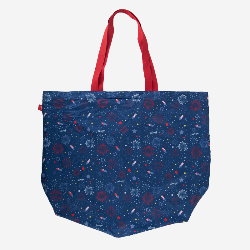 front view Large Shopper tote Fireworks