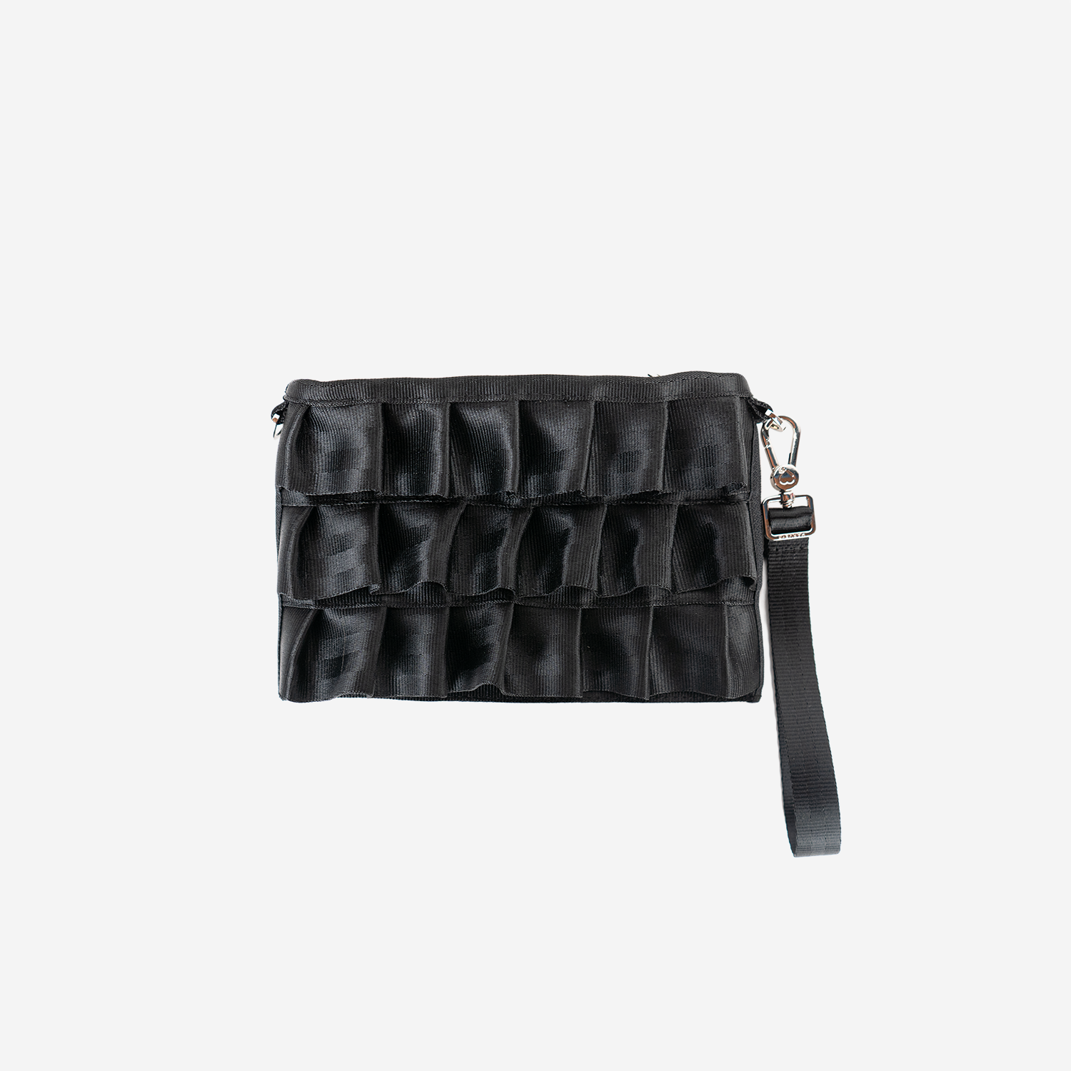 The front view of the Lola Wristlet in Black