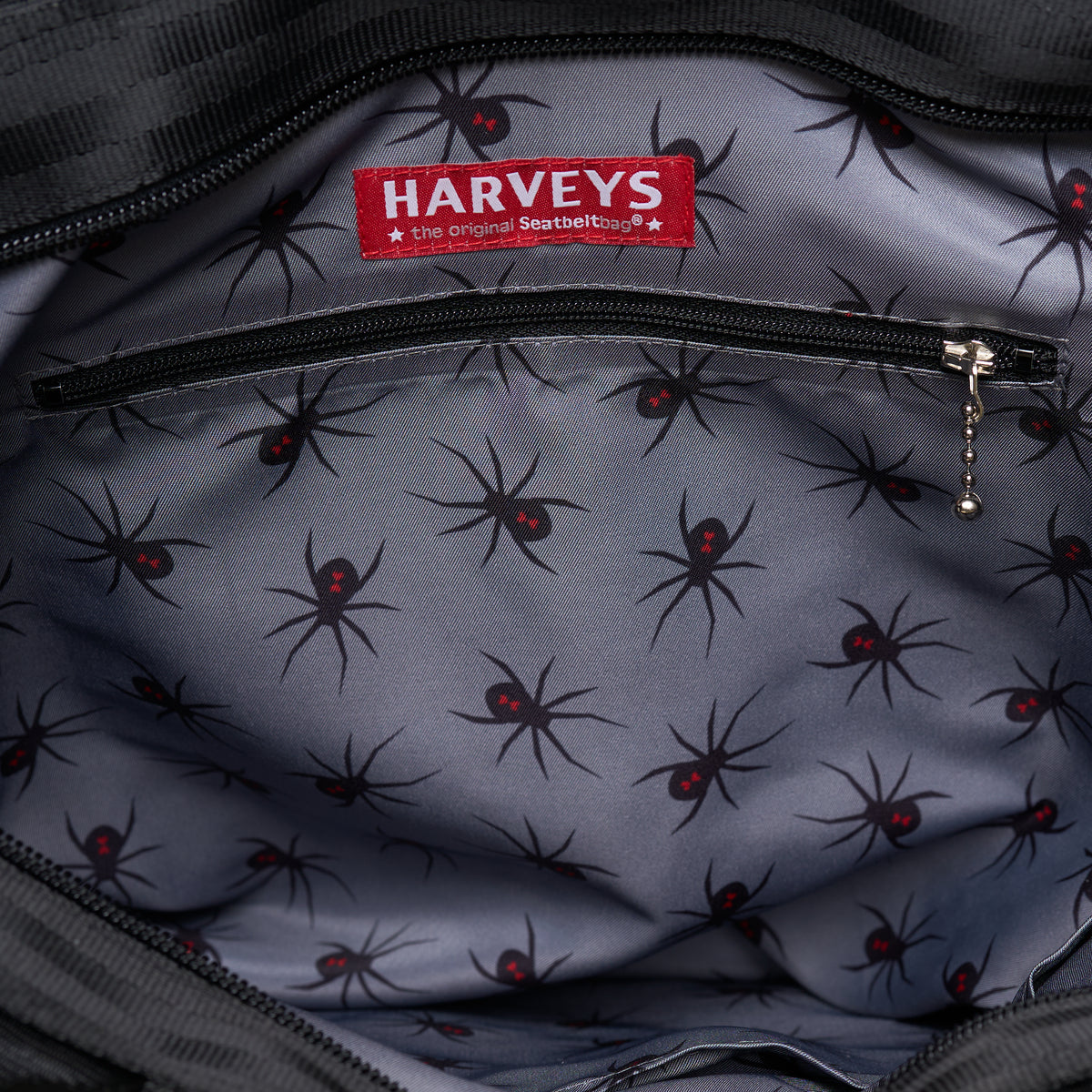 The inside of a Black Widow Medium Streamline Tote