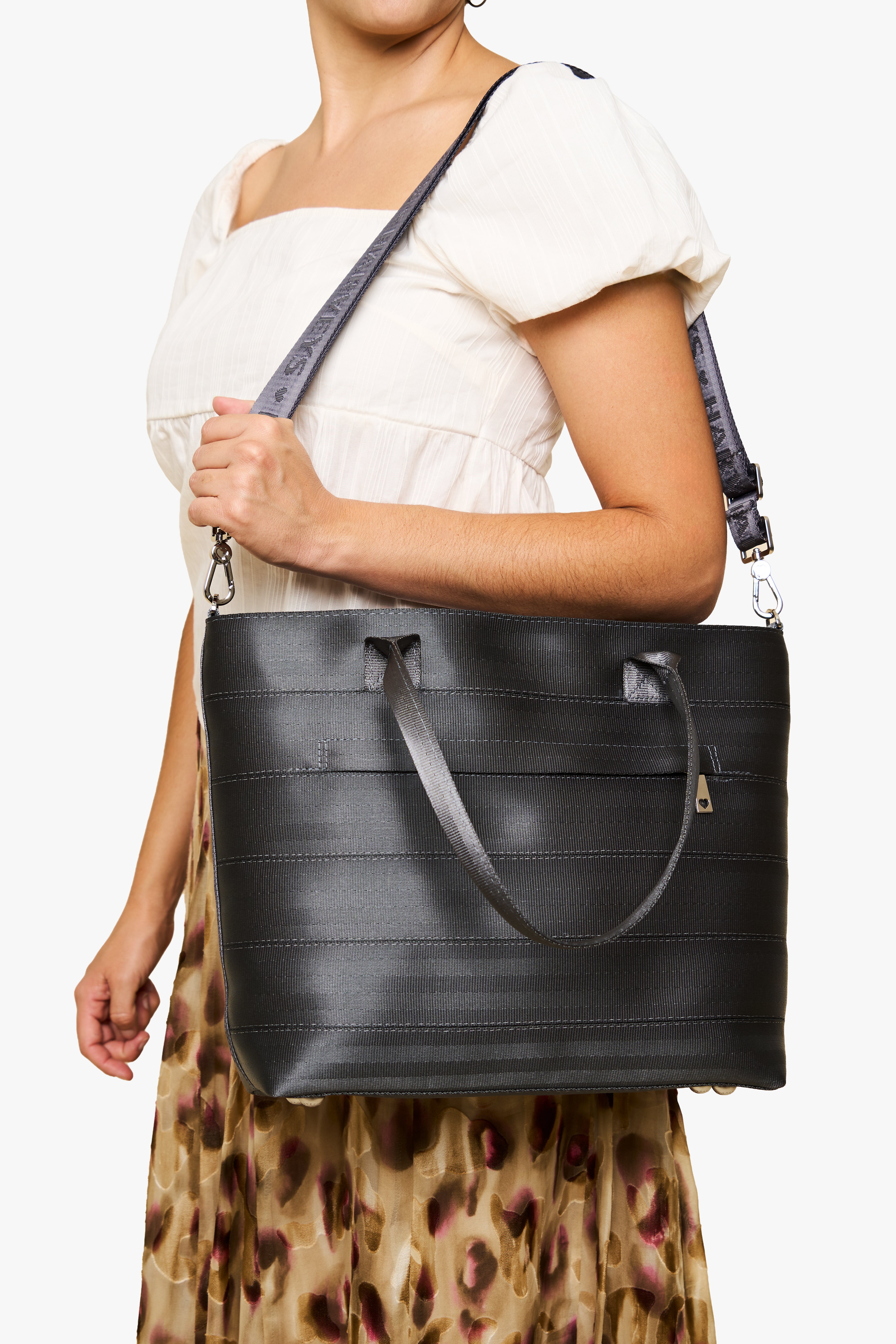 Medium Streamline Tote Storm on Model Crossbody