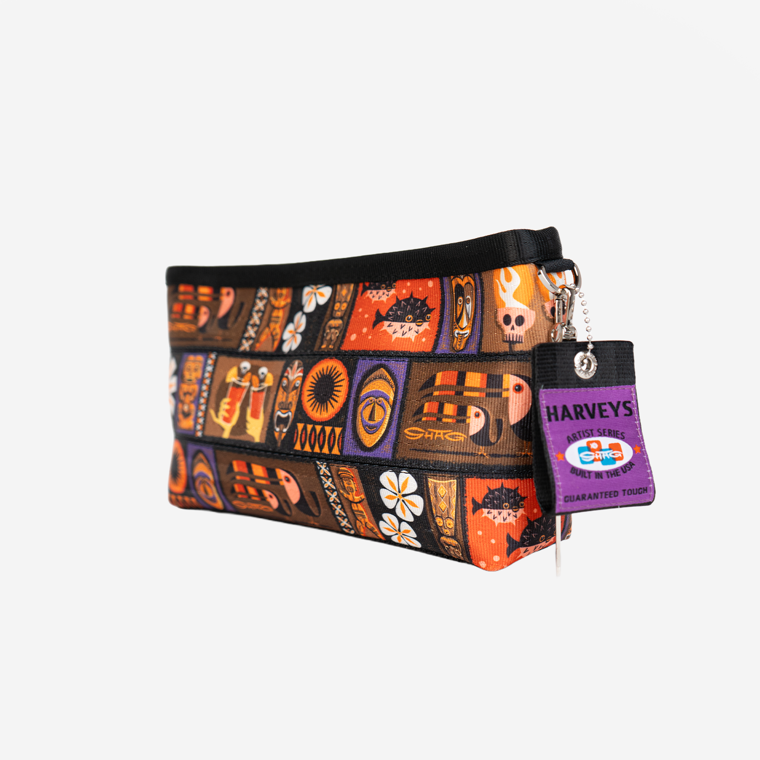 The side view of a Shag Tiki Tapa Makeup Case