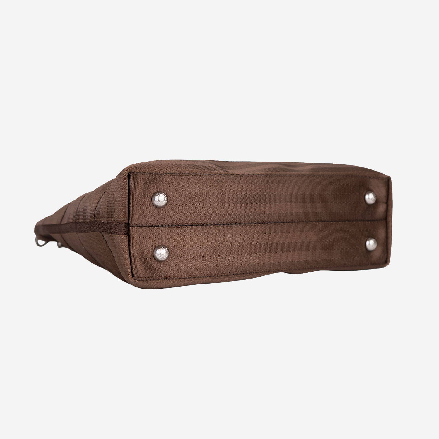 The bottom view of a Medium Streamline Tote in Espresso