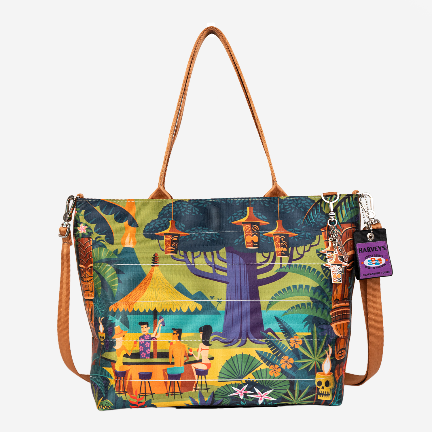 The front of a Shag Exotica Medium Streamline Tote