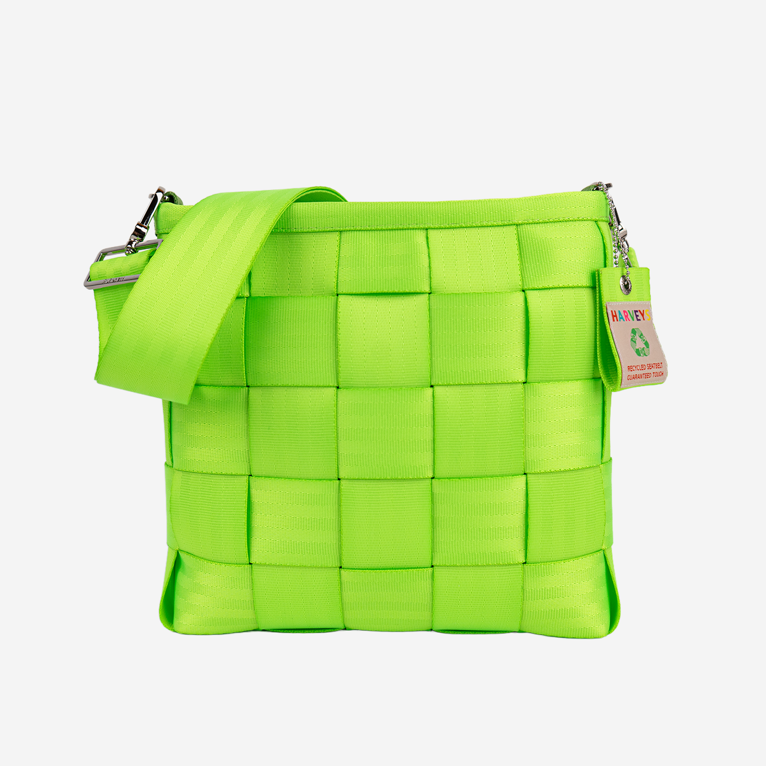 The front view of a Mini Messenger in Lime