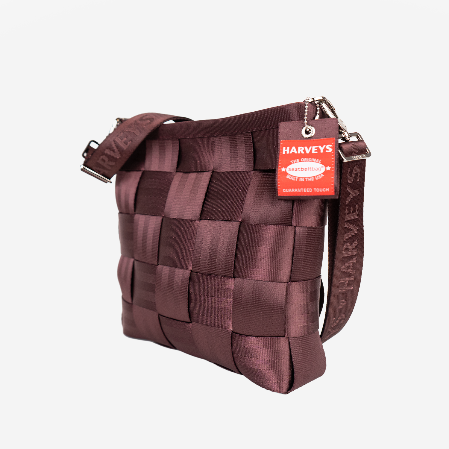 The side view of the Mini Messenger in Merlot