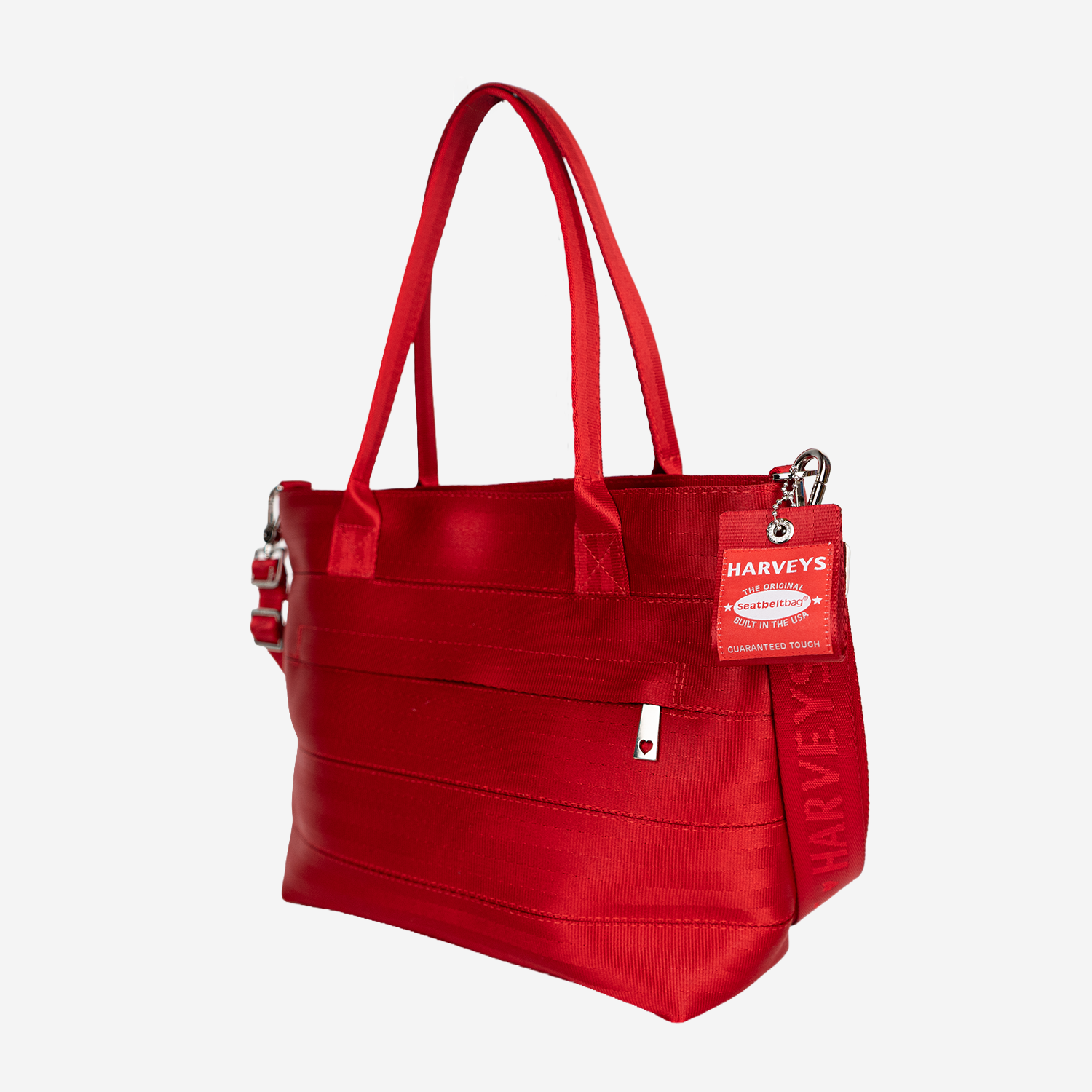 The side view of a Mini Streamline Tote in Scarlet