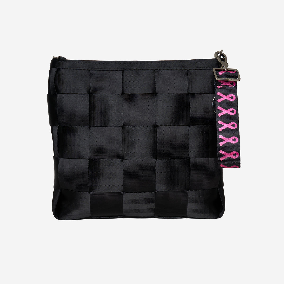 On bag view of The Pink Agenda Pink Ribbon 4 Panel Keychain