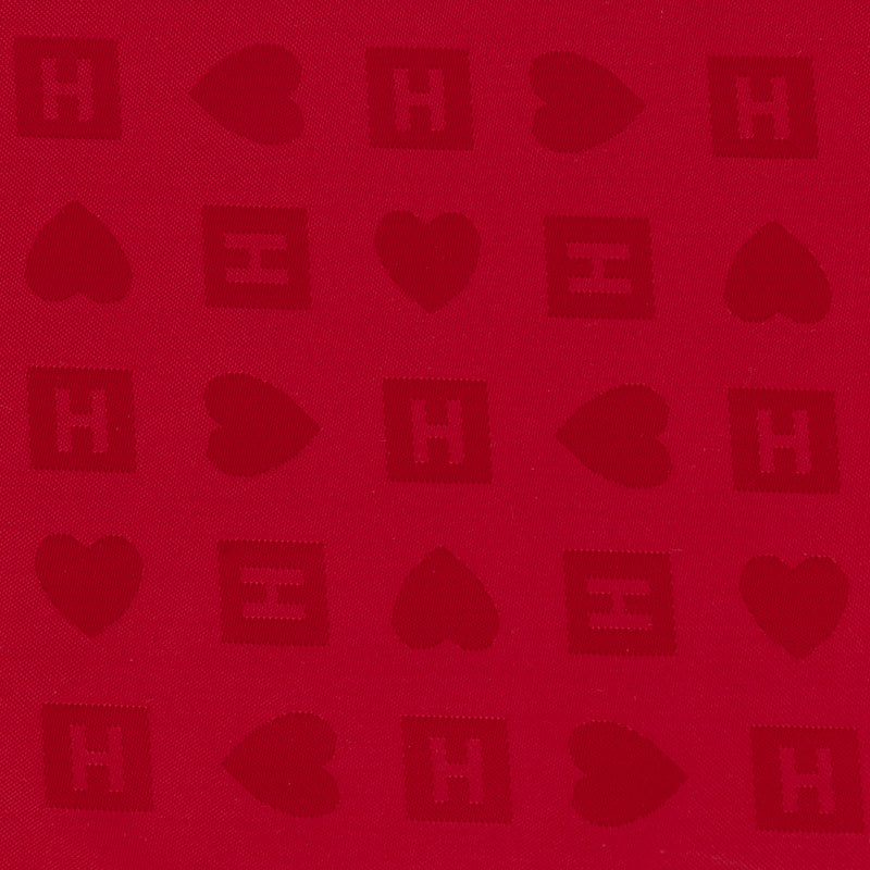 A close up of the Red Monogram lining