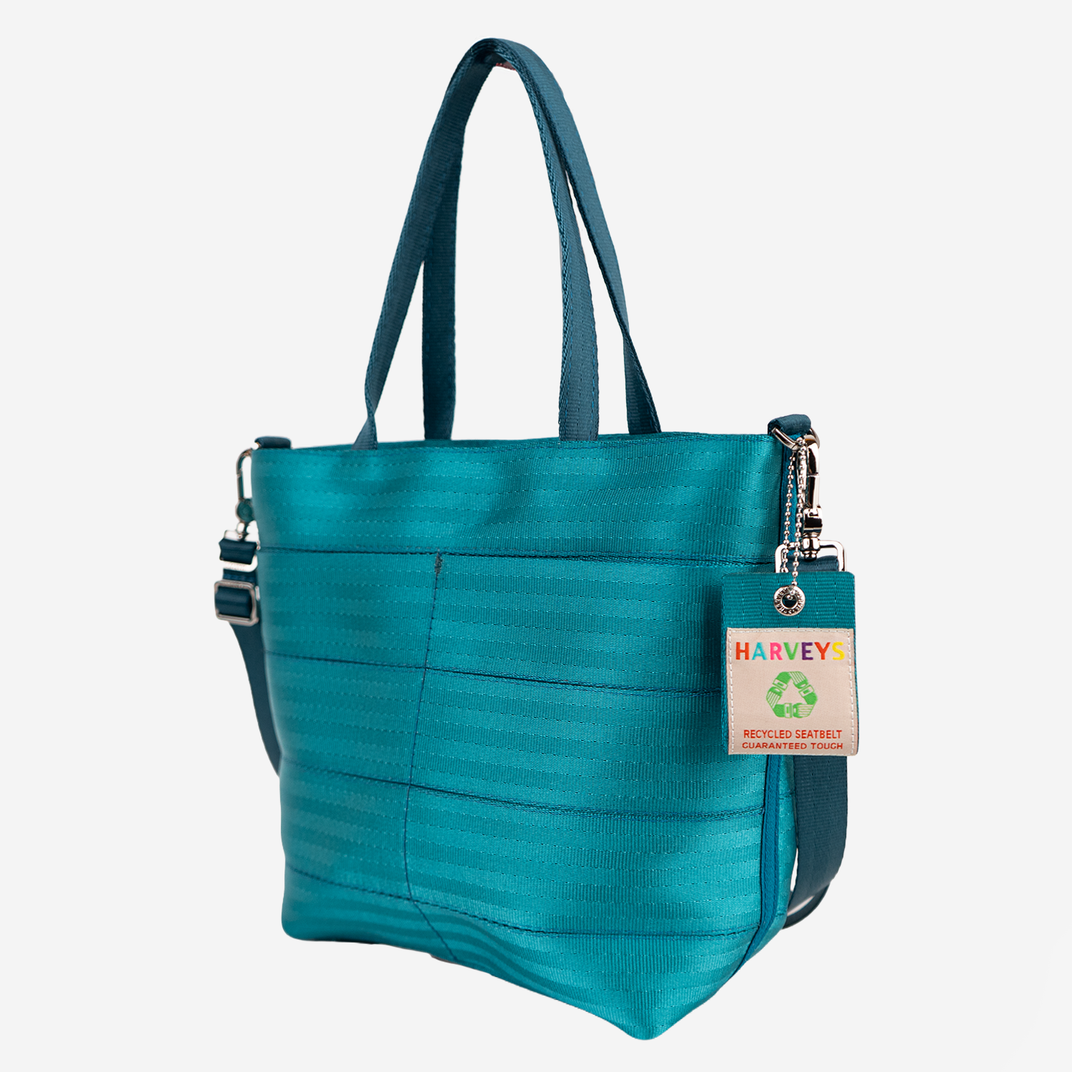 Side view of the Rosie Tote in Aqua
