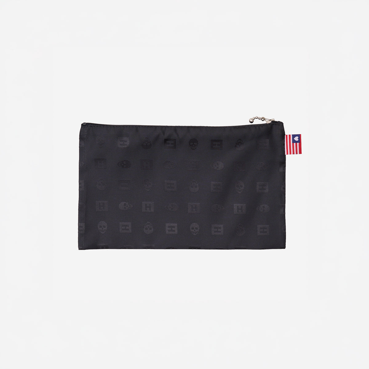 View of medium Zip N' Go pouch in skulls