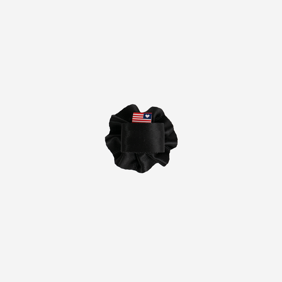The back of a black rosette