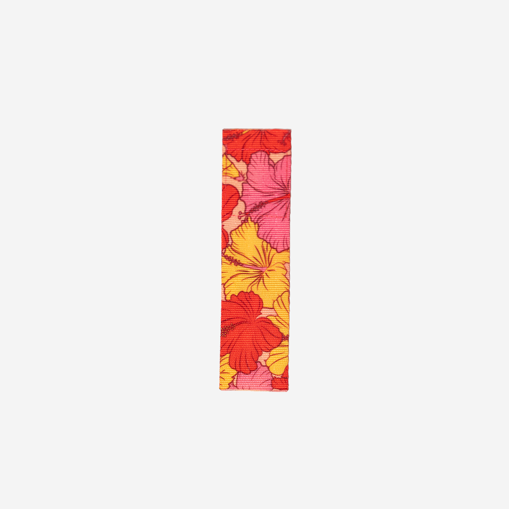 The back of the Hibiscus Seatbelt Bookmark