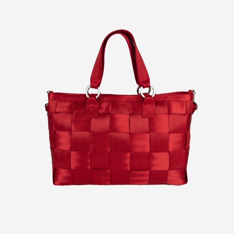 front view Large Scarlet carriage ring satchel
