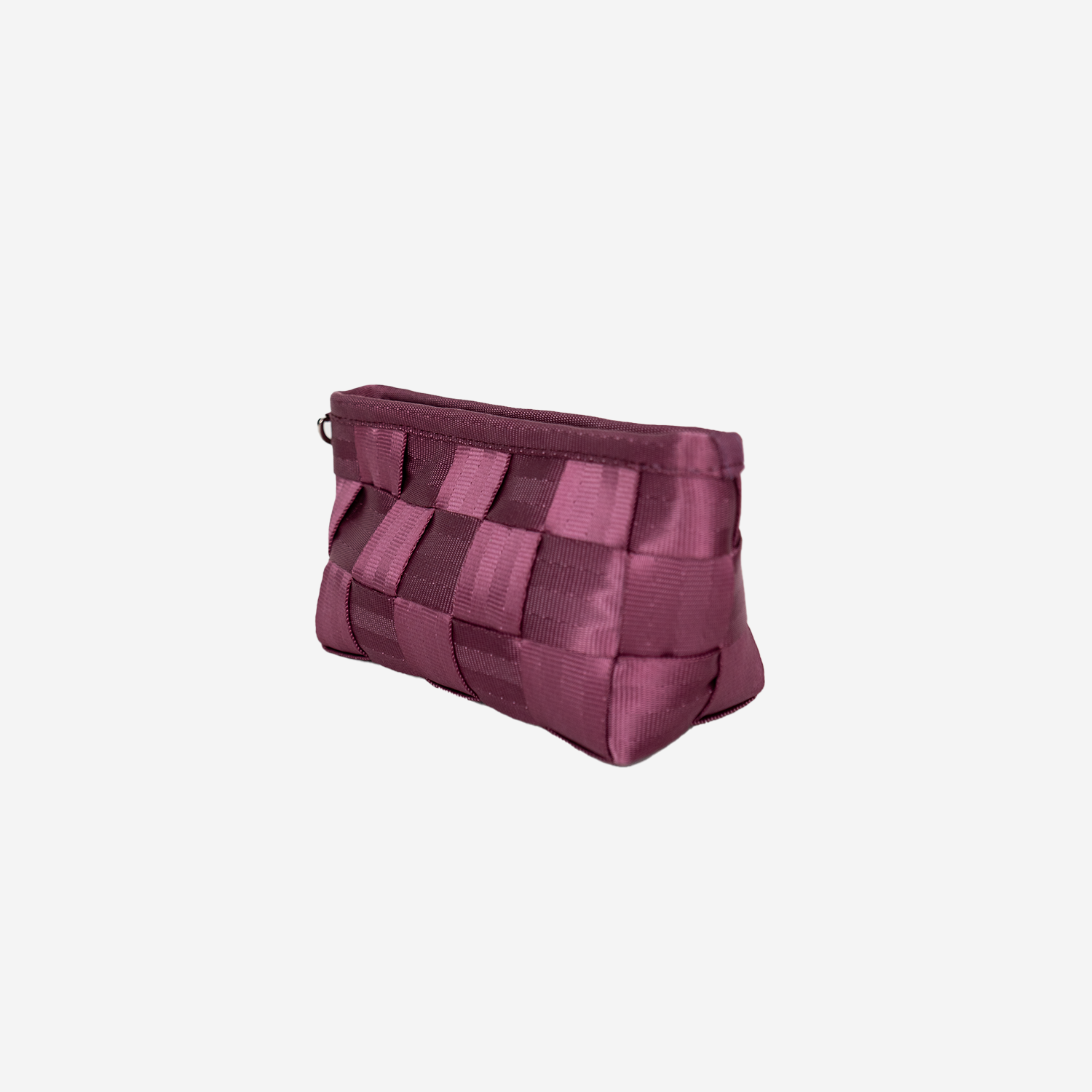 The side of a Plum Triangle Makeup Case