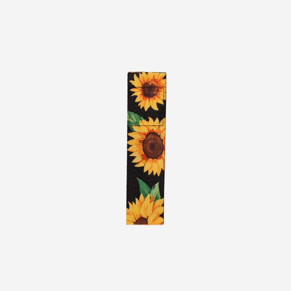 The back of the Sunflower Seatbelt Bookmark