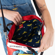 The inside of a Wonder Woman Medium Streamline Tote