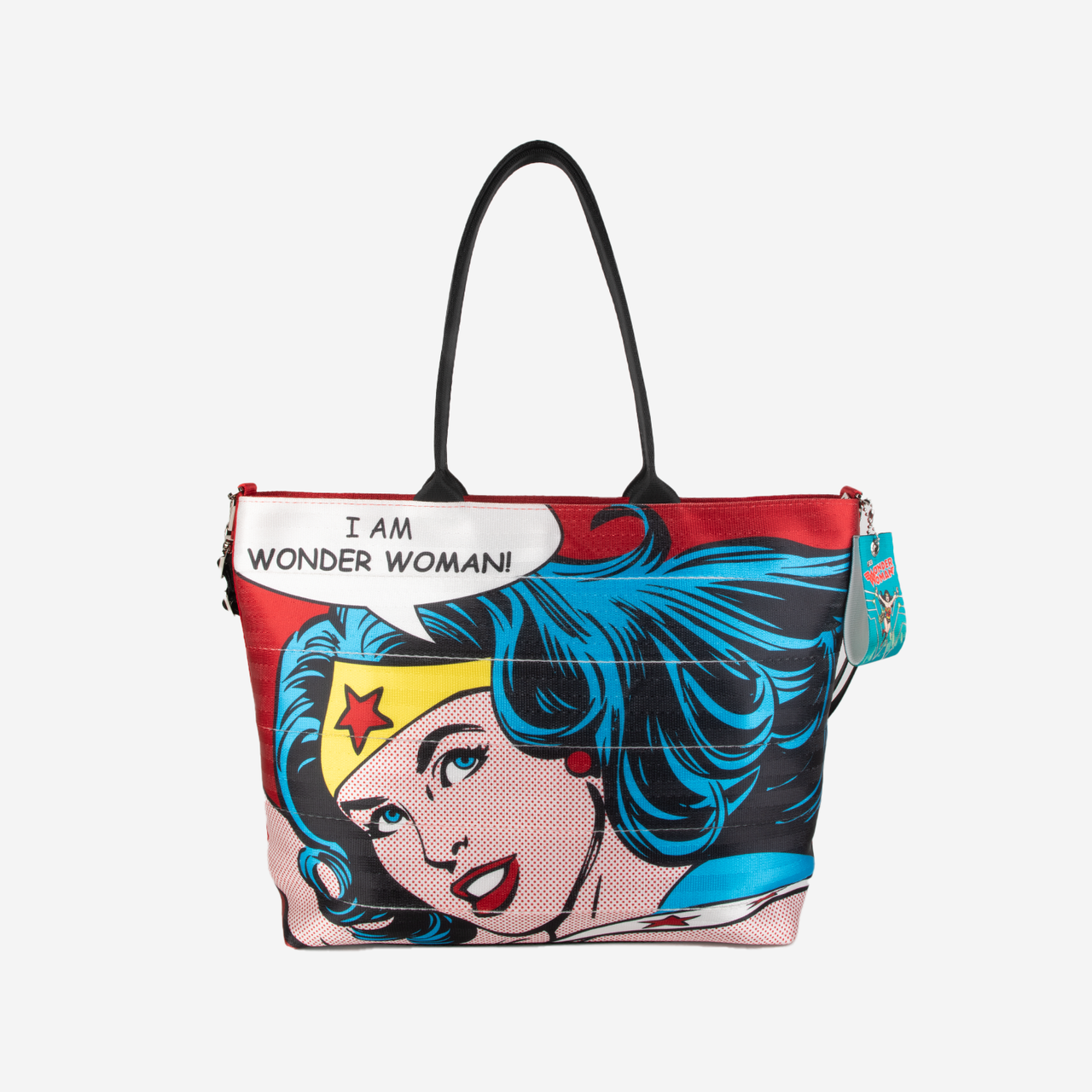 The front of a Wonder Woman Medium Streamline Tote