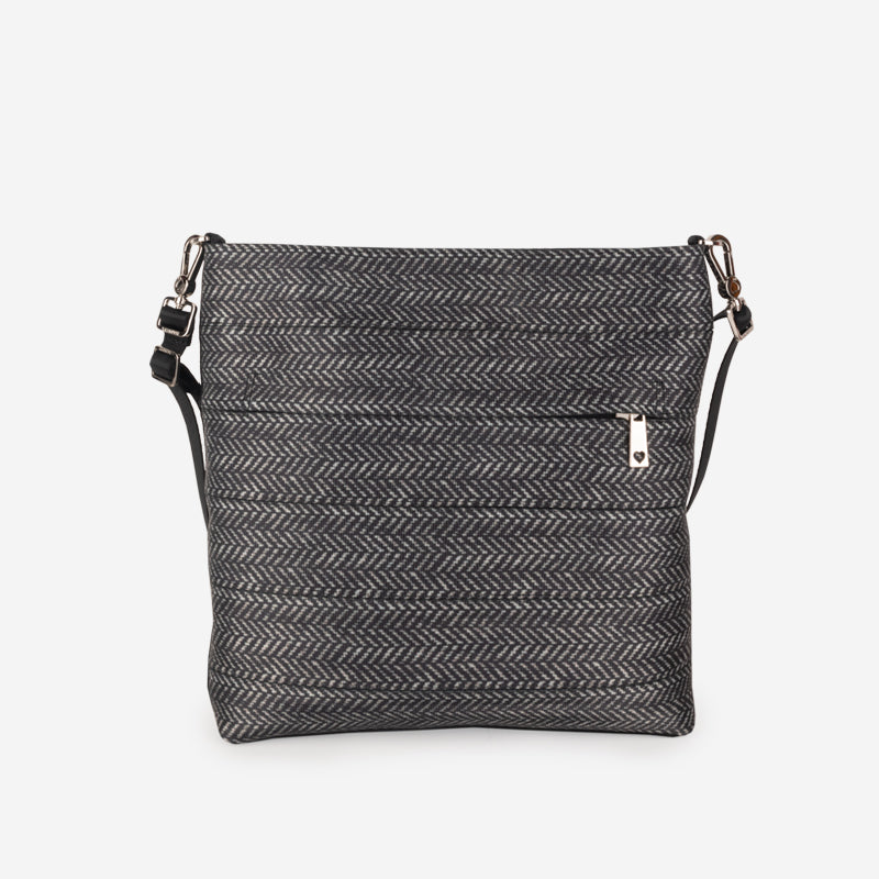 Streamline Crossbody / Black Herringbone