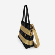 Black and Gold Mini Streamline Tote Side View