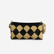 Black and Gold Plaza Convertible Clutch Front View