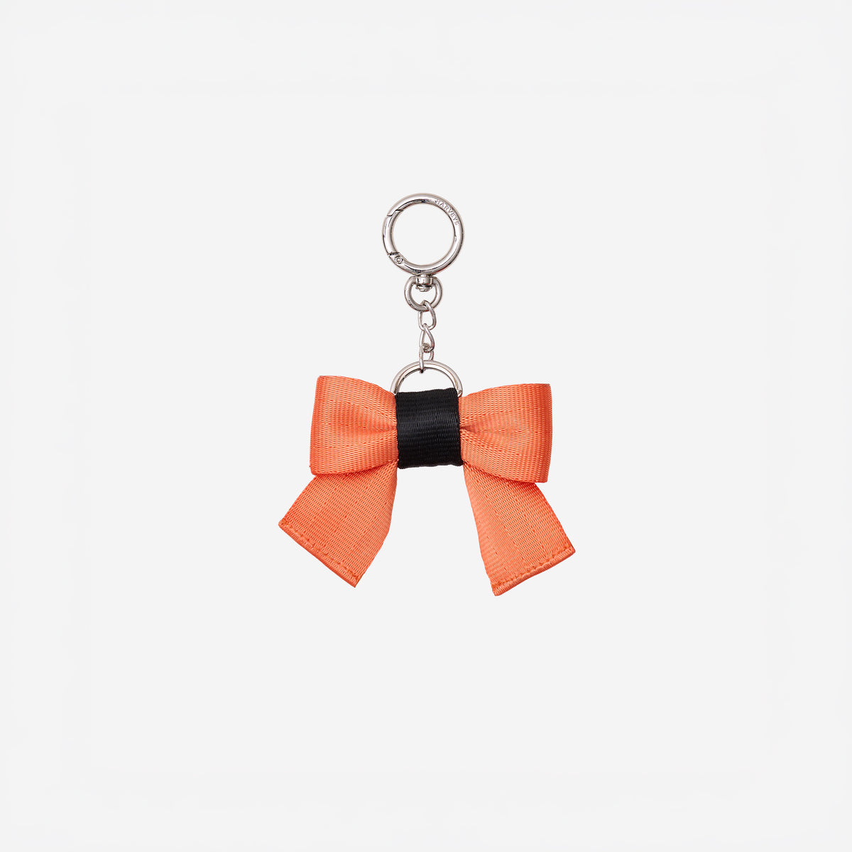 Front view of bow key charm Jack O' Lantern
