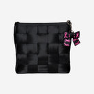 On bag view of The Pink Agenda Pink Ribbon Bow Key Charm
