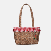 Front view of a Basket Tote in Picnic