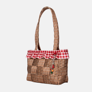 Side view of a Basket Tote in Picnic