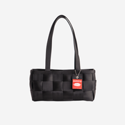 The front of a Black Satchel