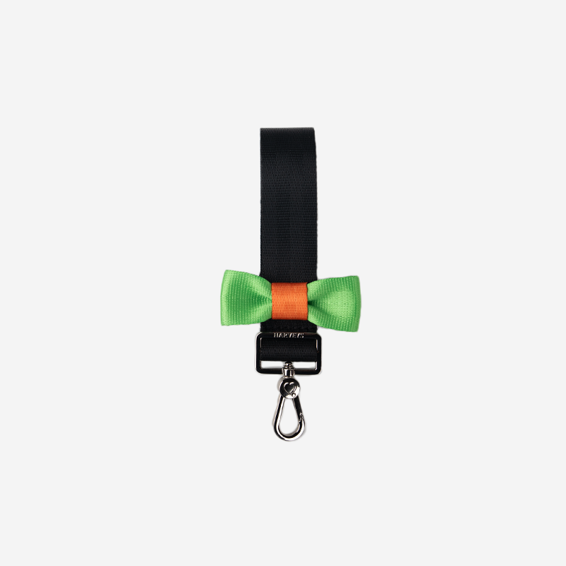 Bow Keychain in Black and Apple