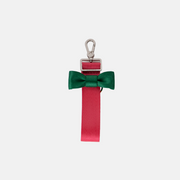 Front view of a Watermelon Bow Keychain