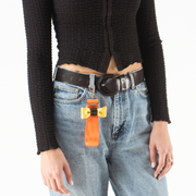 Bow Keychain in Treat with a Model