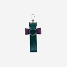 The back view of a Bow Keychain in Poison Ivy