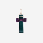 The front view of a Bow Keychain in Poison Ivy