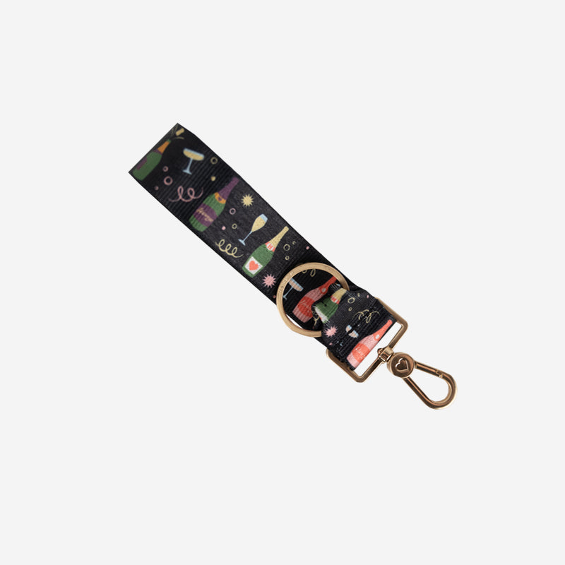Champagne Kisses Keychain Top View