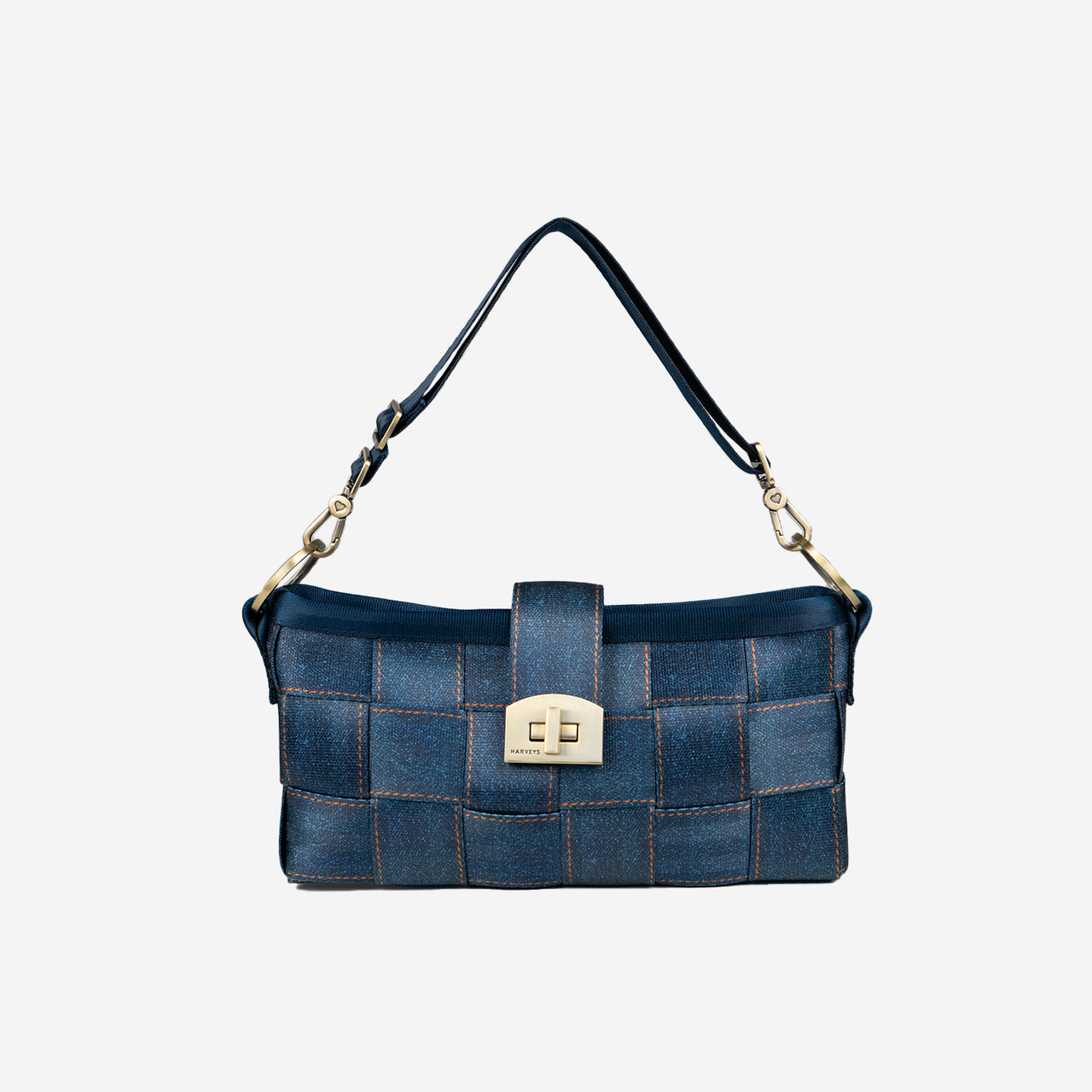 A Carriage Ring Baguette in Denim
