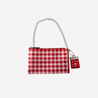 The front of a Coin Purse in Red Gingham